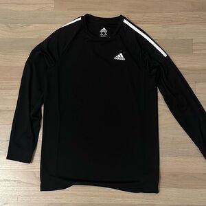 Boys’ Black w/ White Accents Adidas Long-Sleeve Shirt